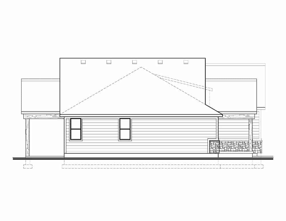 Home Plan Left Elevation of this 4-Bedroom,2918 Sq Ft Plan -208-1013