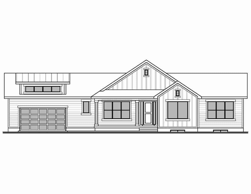 Home Plan Front Elevation of this 3-Bedroom,1901 Sq Ft Plan -208-1014