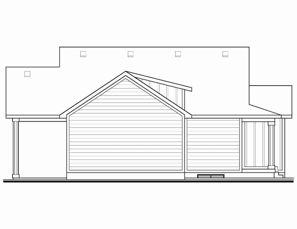 Home Plan Left Elevation of this 3-Bedroom,1901 Sq Ft Plan -208-1014