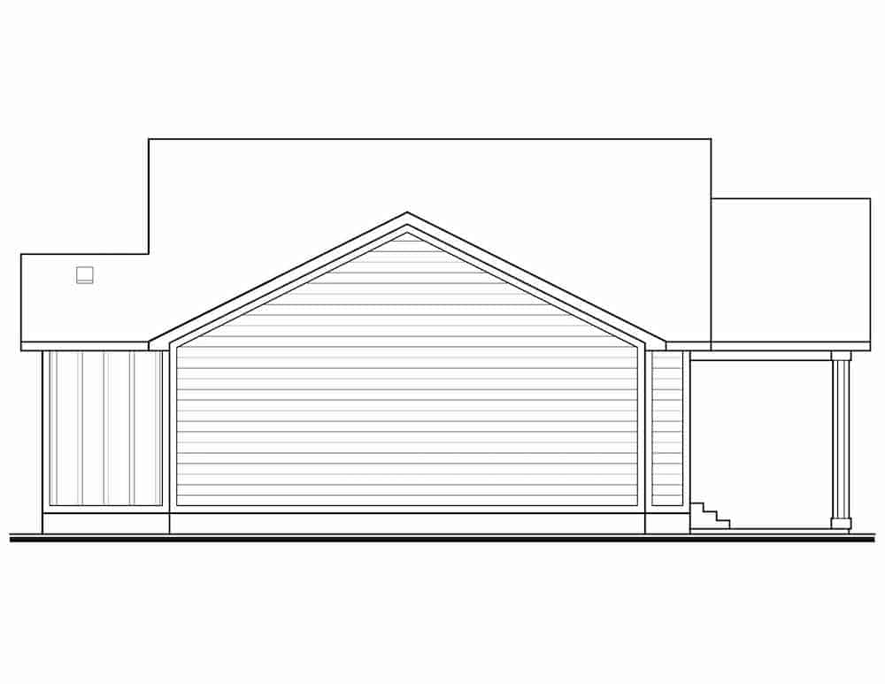 Home Plan Right Elevation of this 3-Bedroom,1901 Sq Ft Plan -208-1014