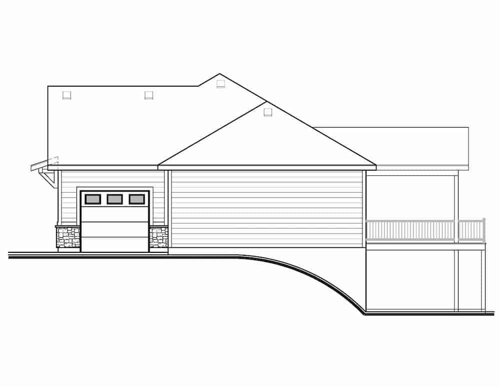 Home Plan Right Elevation of this 3-Bedroom,2143 Sq Ft Plan -208-1015