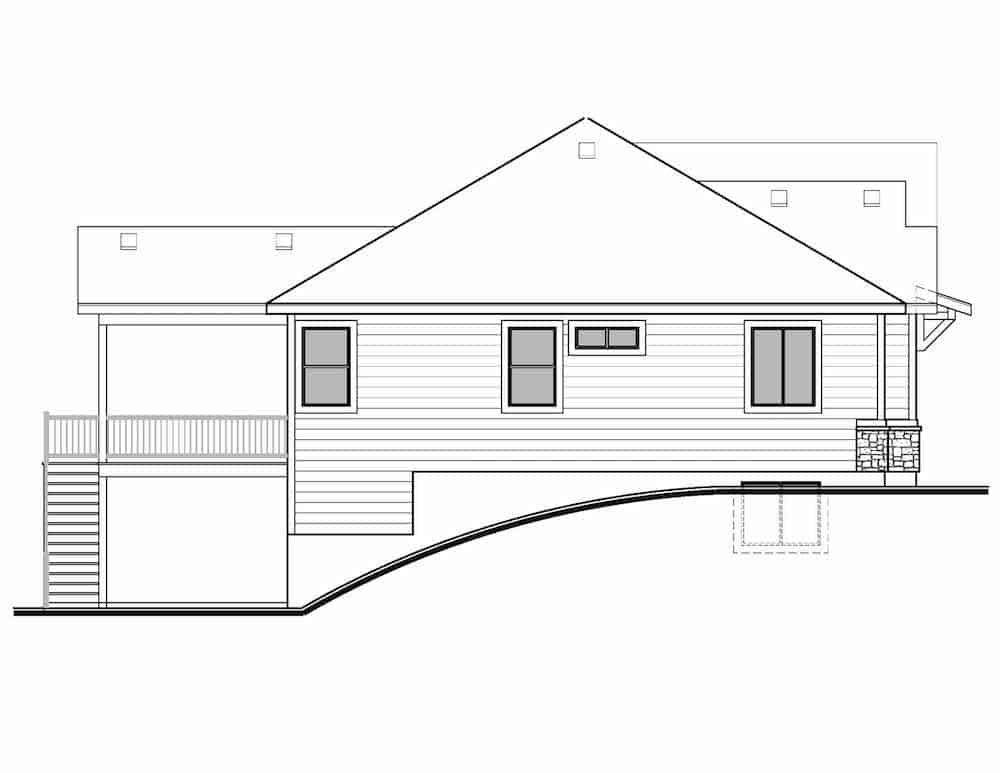 Home Plan Left Elevation of this 3-Bedroom,2143 Sq Ft Plan -208-1015