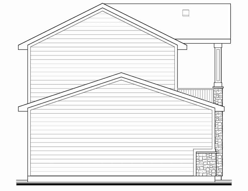 Home Plan Left Elevation of this 3-Bedroom,1842 Sq Ft Plan -208-1016
