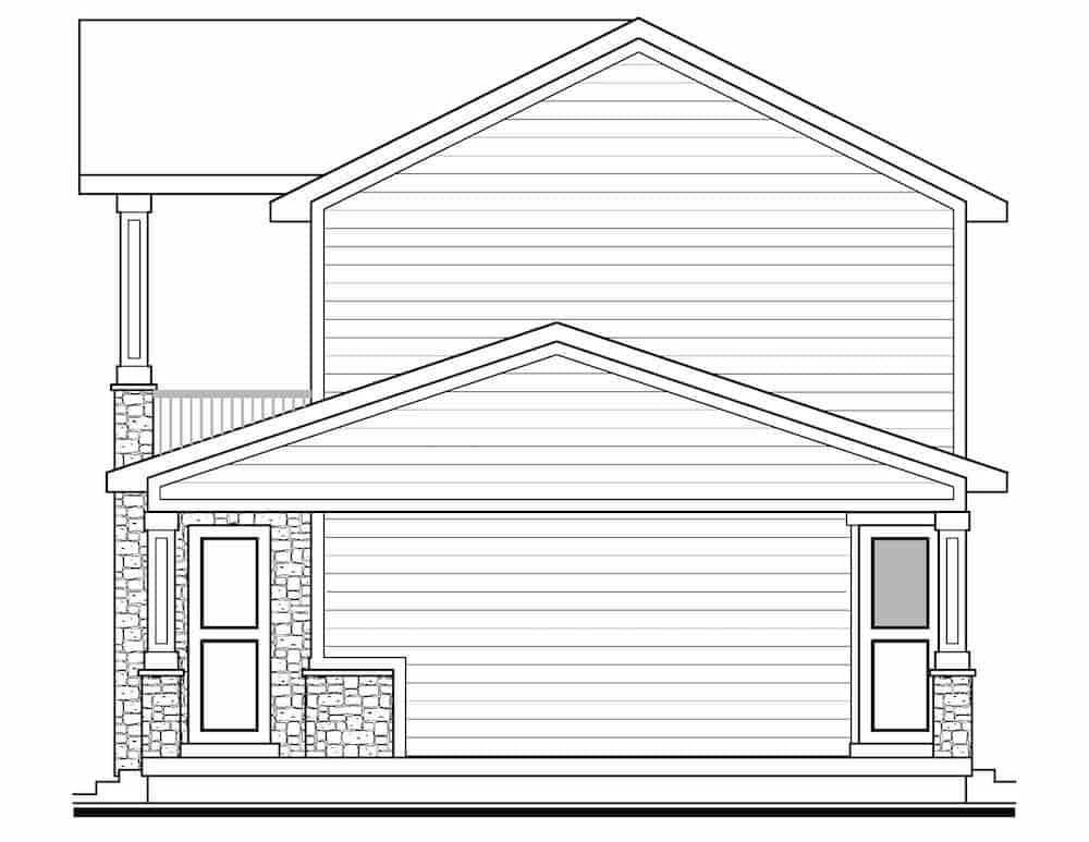 Home Plan Right Elevation of this 3-Bedroom,1842 Sq Ft Plan -208-1016