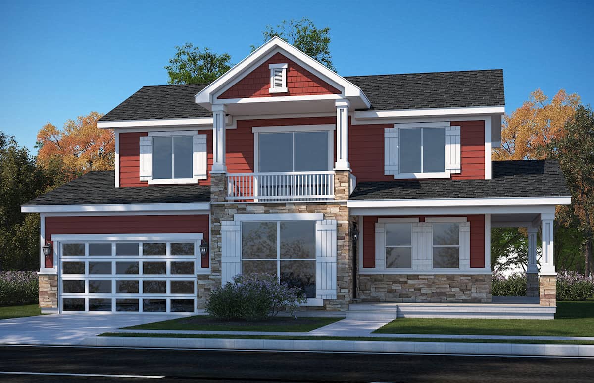 Traditional style home (ThePlanCollection: Plan #208-1016)