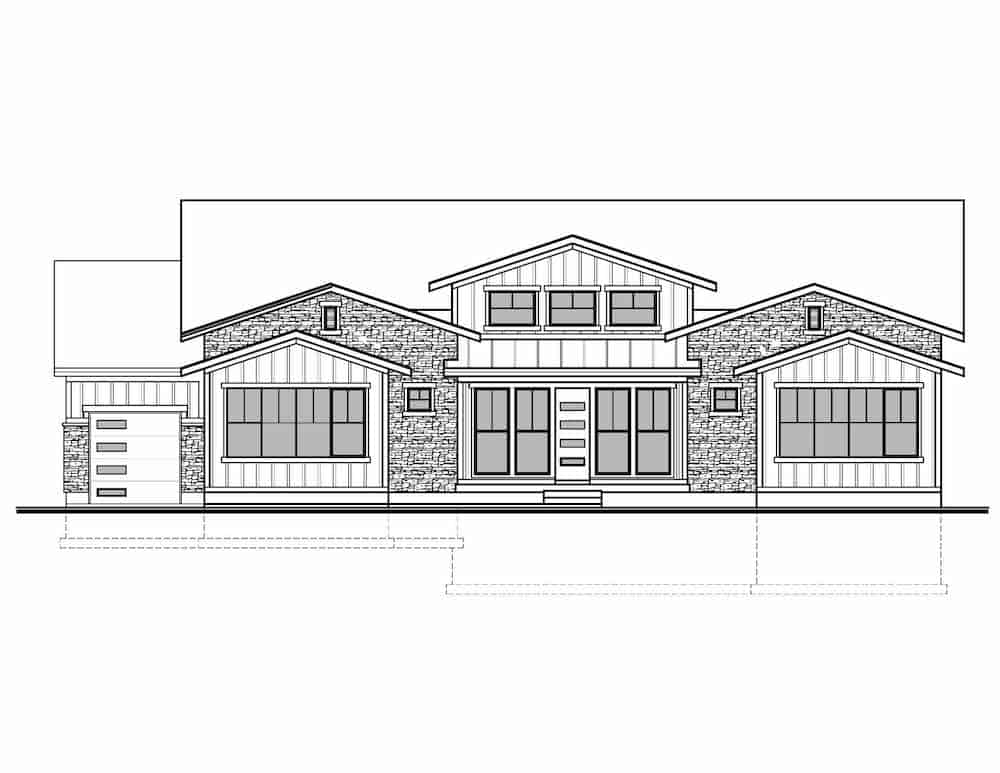 Home Plan Front Elevation of this 3-Bedroom,2755 Sq Ft Plan -208-1017