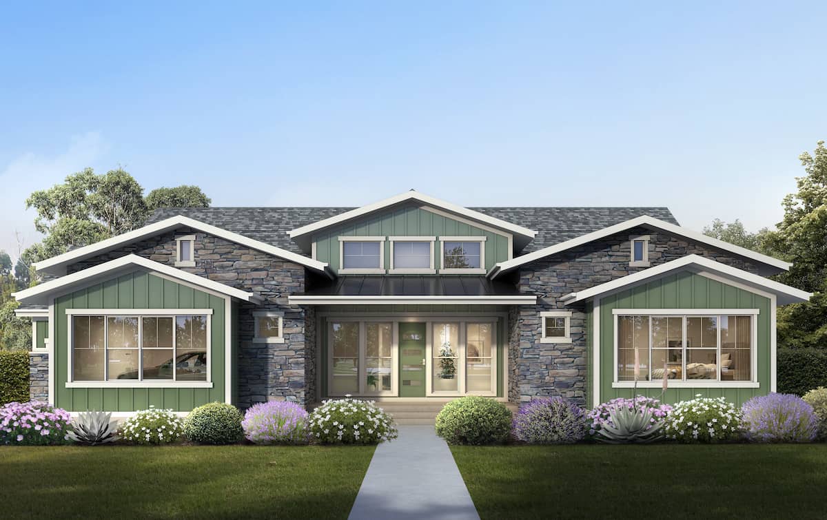 Contemporary Ranch home (ThePlanCollection: Plan #208-1017)
