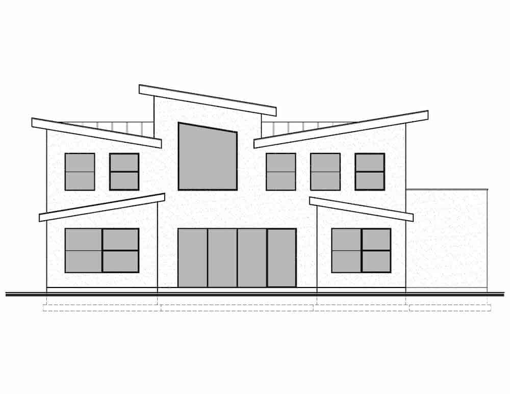Home Plan Rear Elevation of this 4-Bedroom,3526 Sq Ft Plan -208-1018