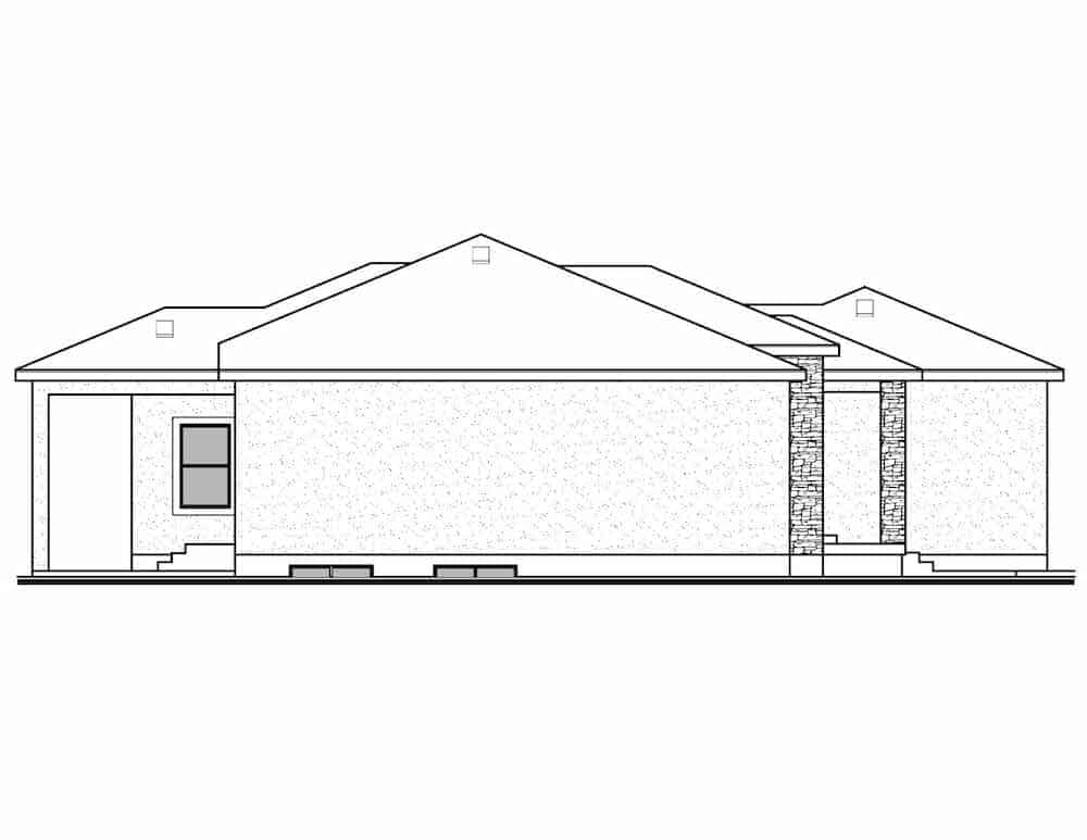 Home Plan Left Elevation of this 4-Bedroom,2000 Sq Ft Plan -208-1019