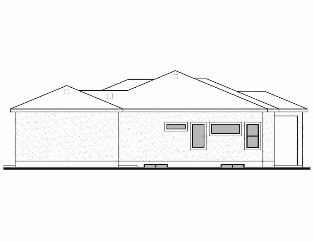 Home Plan Right Elevation of this 4-Bedroom,2000 Sq Ft Plan -208-1019