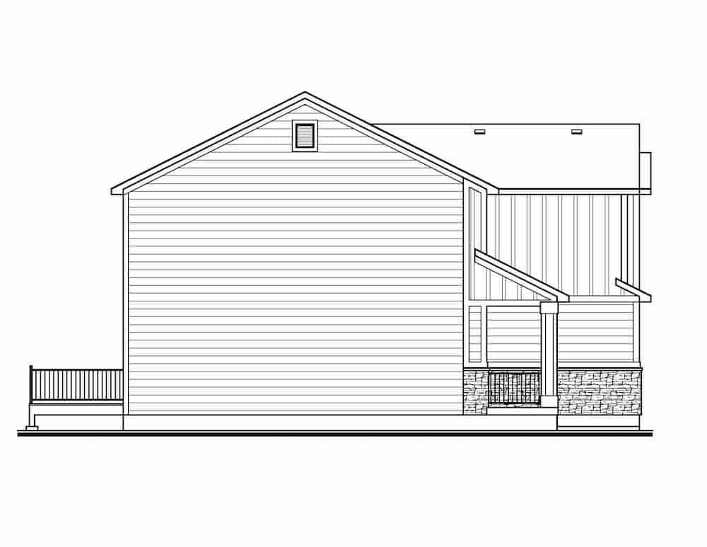 Home Plan Left Elevation of this 3-Bedroom,1884 Sq Ft Plan -208-1020
