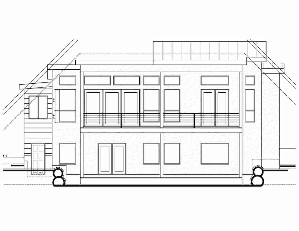 Home Plan Rear Elevation of this 5-Bedroom,3641 Sq Ft Plan -208-1021
