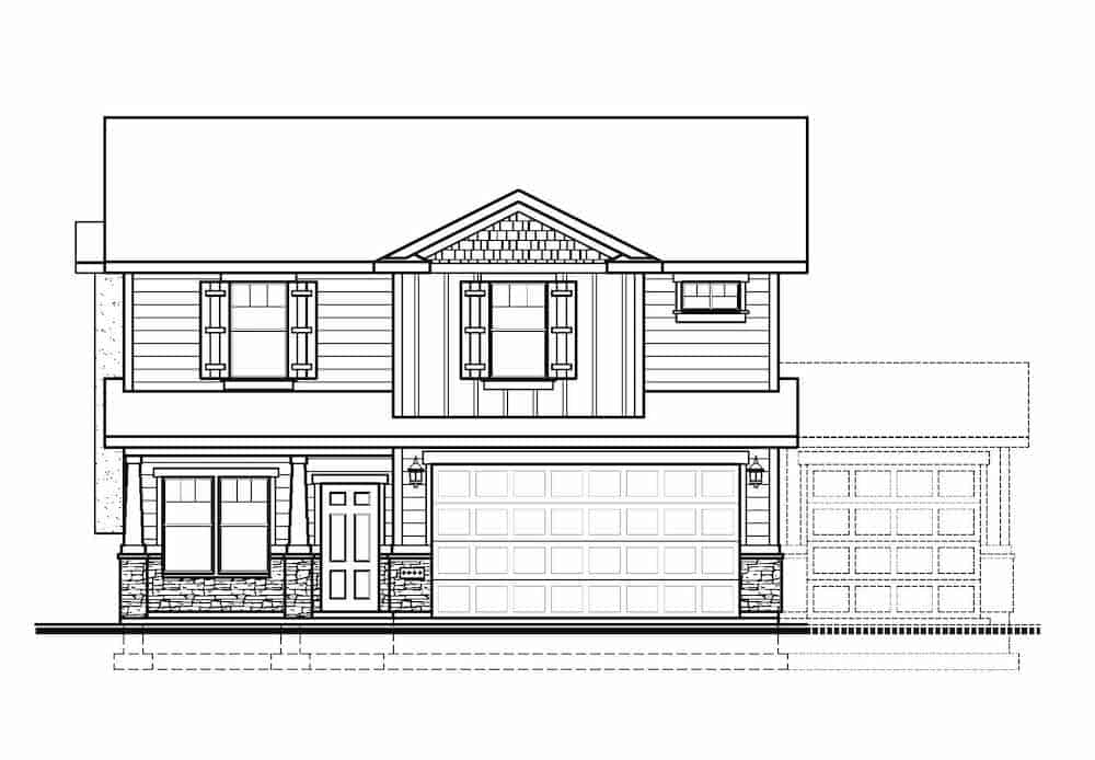 Home Plan Front Elevation of this 4-Bedroom,2651 Sq Ft Plan -208-1022