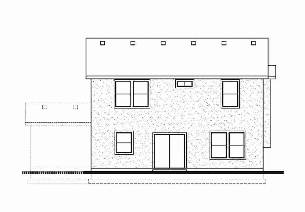 Home Plan Rear Elevation of this 4-Bedroom,2651 Sq Ft Plan -208-1022
