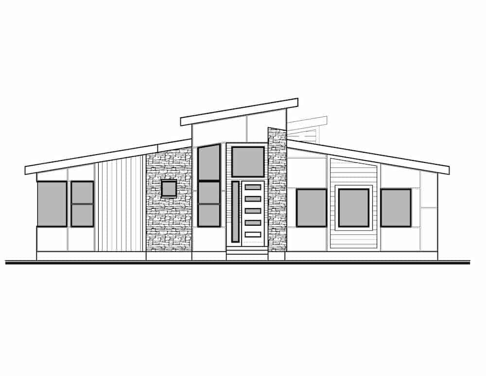 Home Plan Front Elevation of this 3-Bedroom,1791 Sq Ft Plan -208-1023