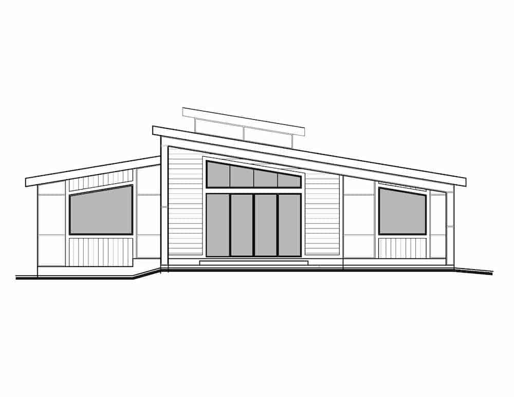 Home Plan Rear Elevation of this 3-Bedroom,1791 Sq Ft Plan -208-1023