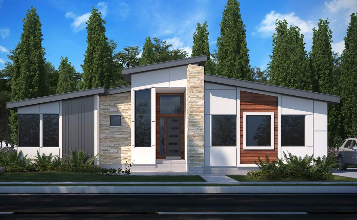 Contemporary style house (ThePlanCollection: Plan #208-1023)
