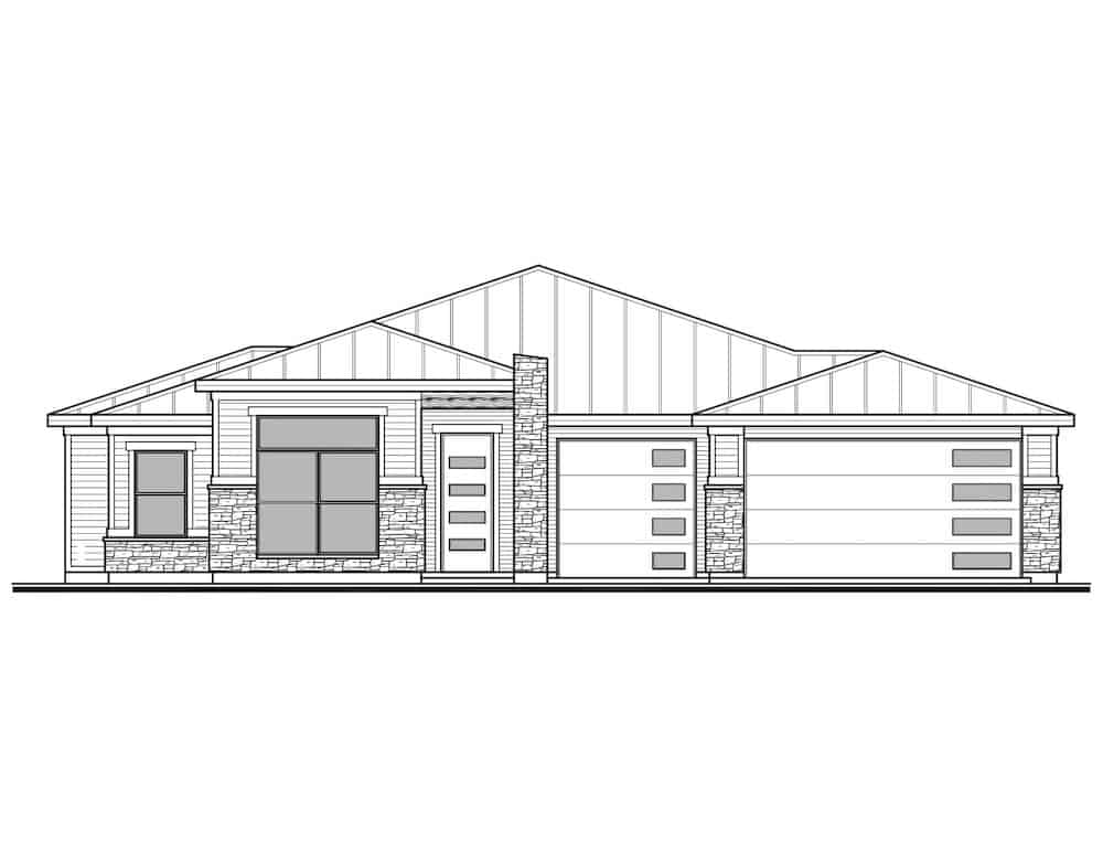 Home Plan Front Elevation of this 3-Bedroom,2206 Sq Ft Plan -208-1024
