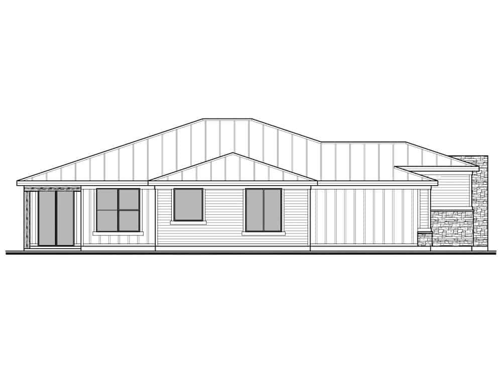 Home Plan Left Elevation of this 3-Bedroom,2206 Sq Ft Plan -208-1024