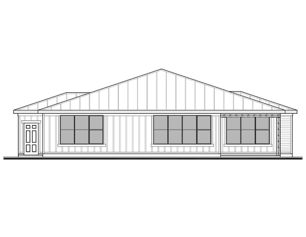 Home Plan Rear Elevation of this 3-Bedroom,2206 Sq Ft Plan -208-1024