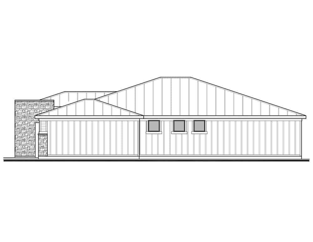 Home Plan Right Elevation of this 3-Bedroom,2206 Sq Ft Plan -208-1024
