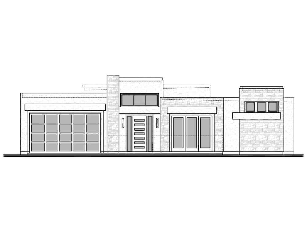 Home Plan Front Elevation of this 4-Bedroom,2621 Sq Ft Plan -208-1025
