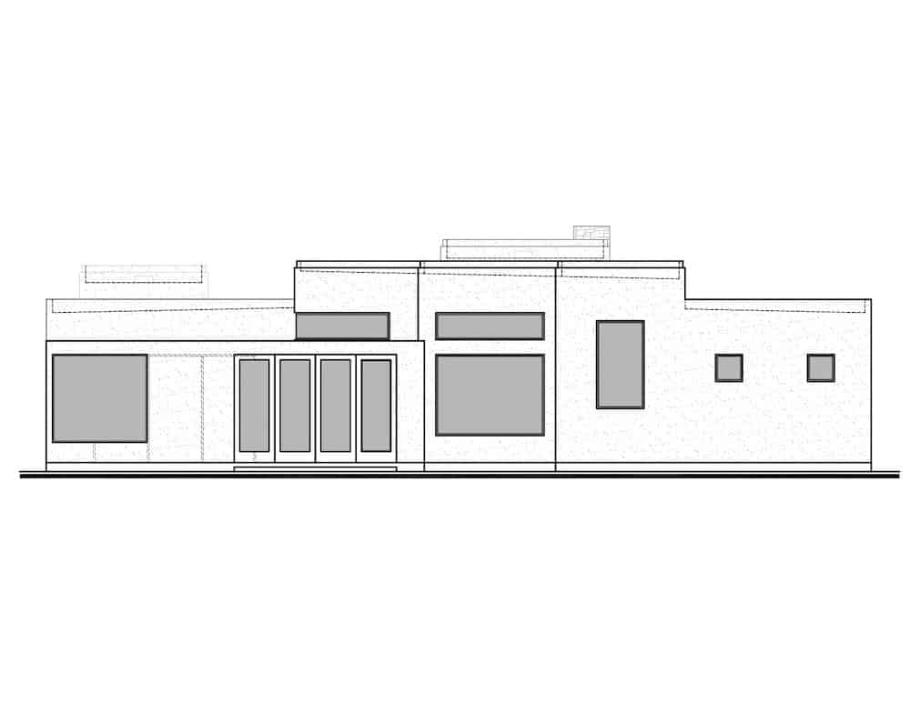 Home Plan Rear Elevation of this 4-Bedroom,2621 Sq Ft Plan -208-1025