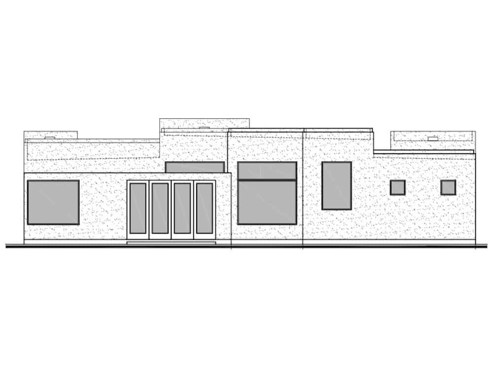 Home Plan Rear Elevation of this 4-Bedroom,2517 Sq Ft Plan -208-1026