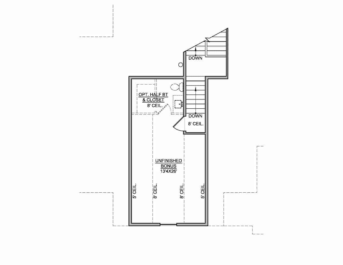 Bonus Room of Contemporary Plan #208-1027