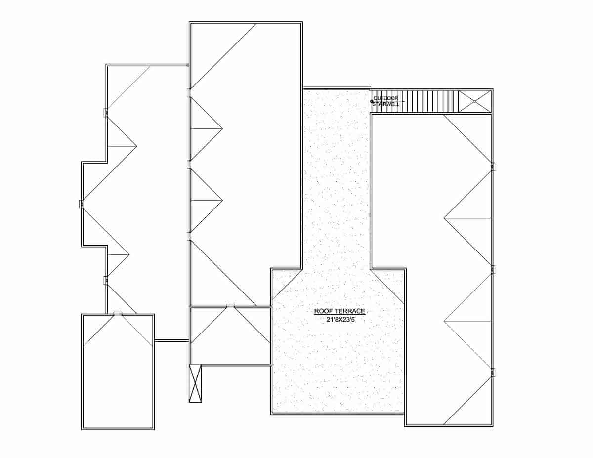 Upper Level of Modern Plan #208-1029