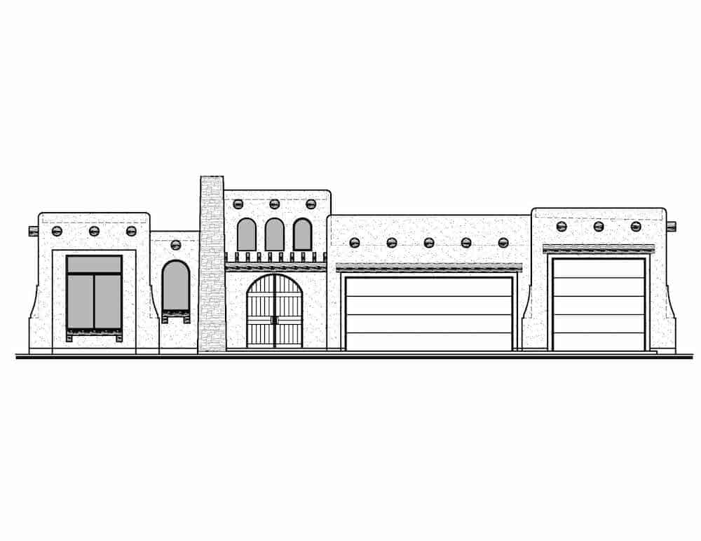 Home Plan Front Elevation of this 3-Bedroom,1868 Sq Ft Plan -208-1029