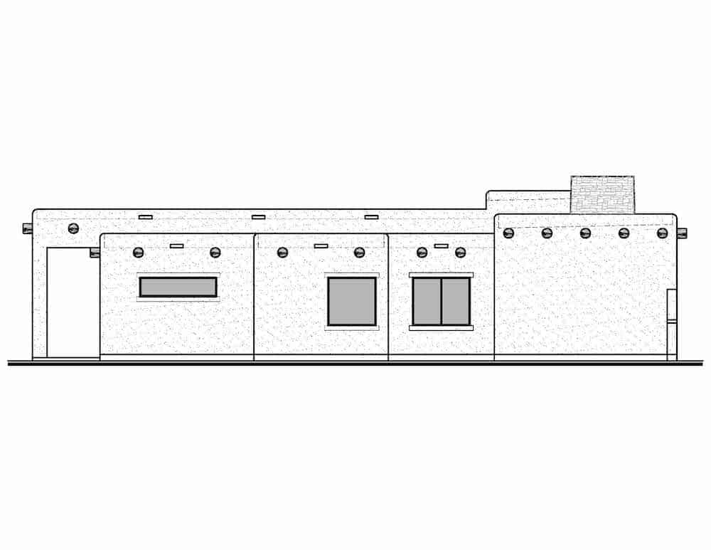 Home Plan Left Elevation of this 3-Bedroom,1868 Sq Ft Plan -208-1029