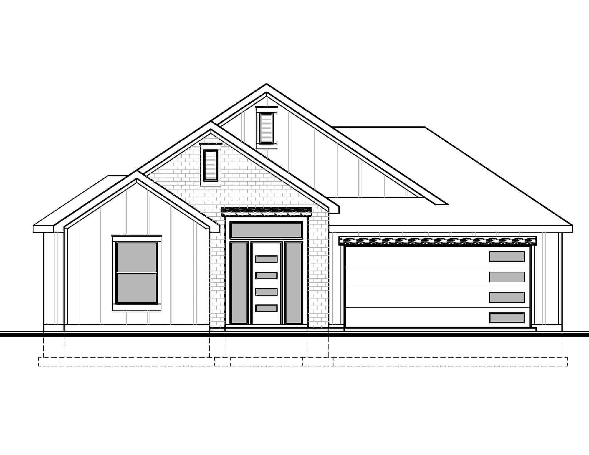 Home Plan Front Elevation of this 3-Bedroom,1892 Sq Ft Plan -208-1030