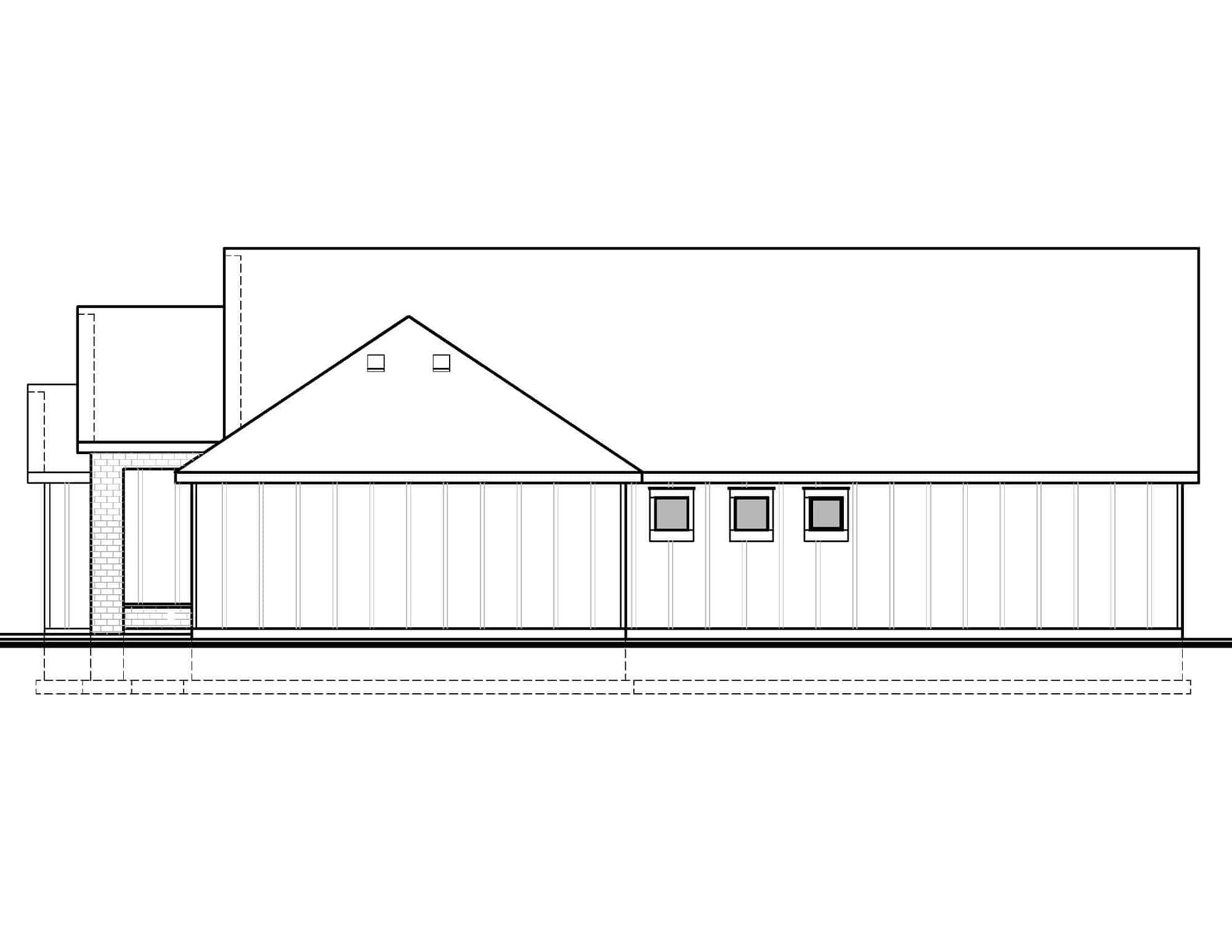 Home Plan Right Elevation of this 3-Bedroom,1892 Sq Ft Plan -208-1030