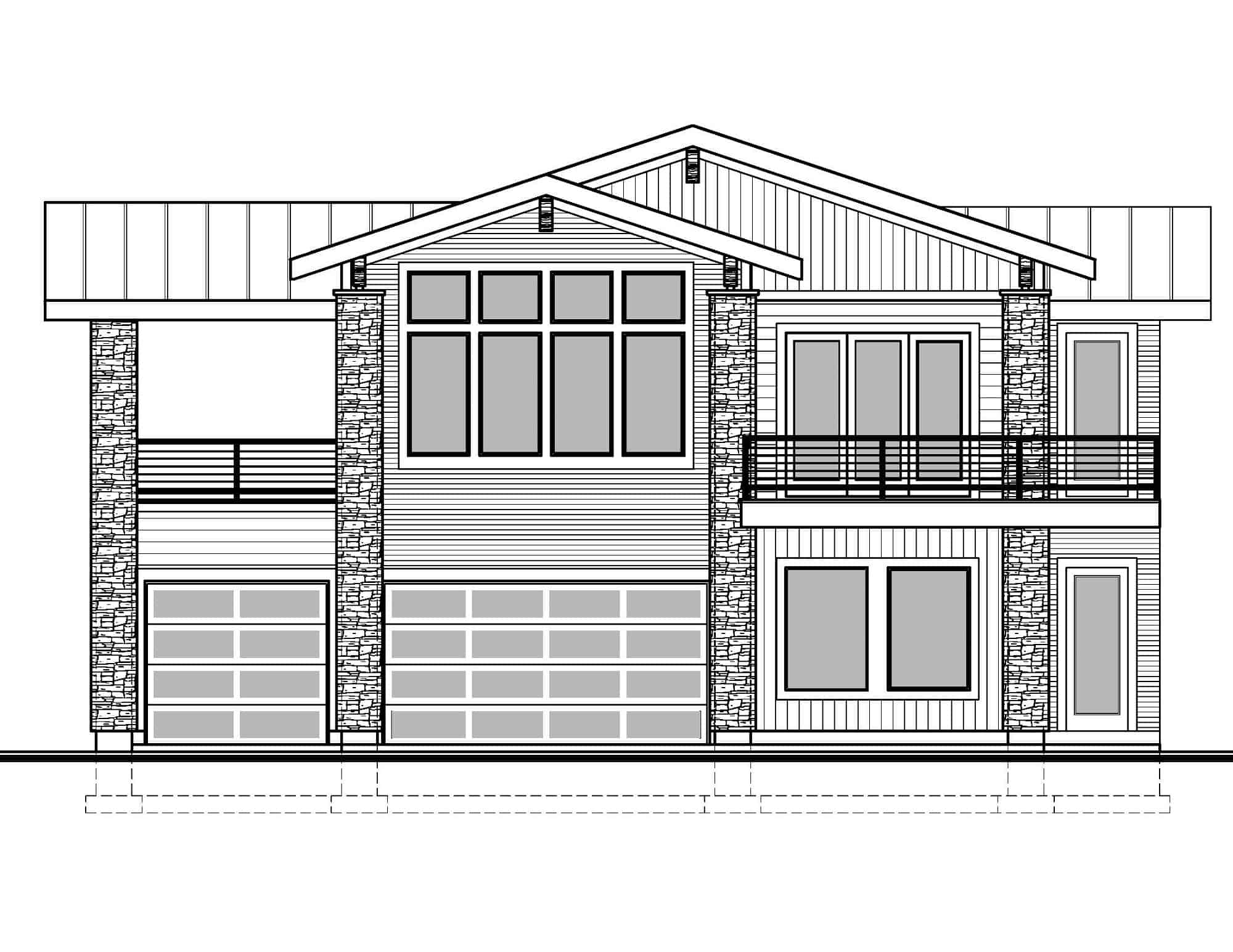 Home Plan Front Elevation of this 3-Bedroom,2858 Sq Ft Plan -208-1031