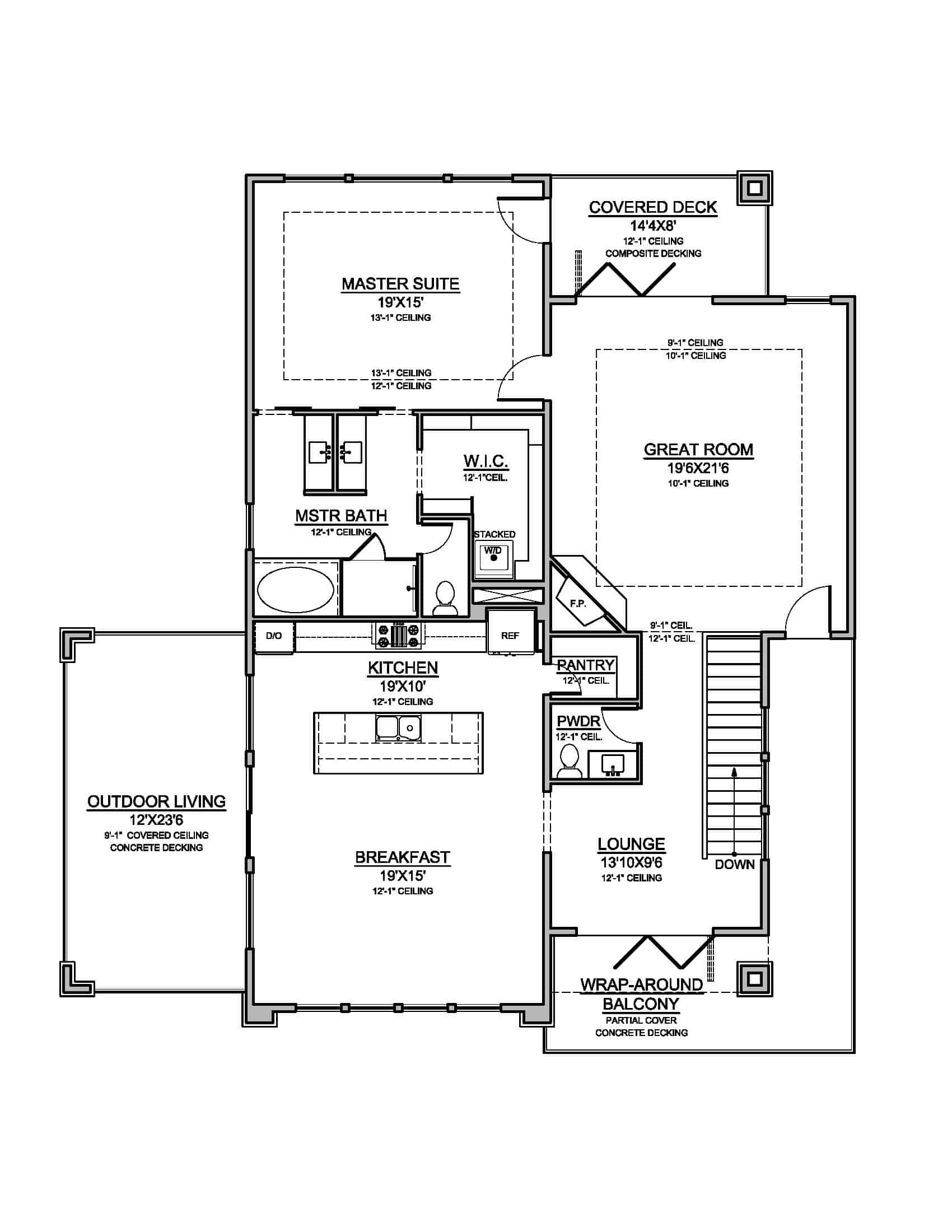 Upper Level of Contemporary Plan #208-1031