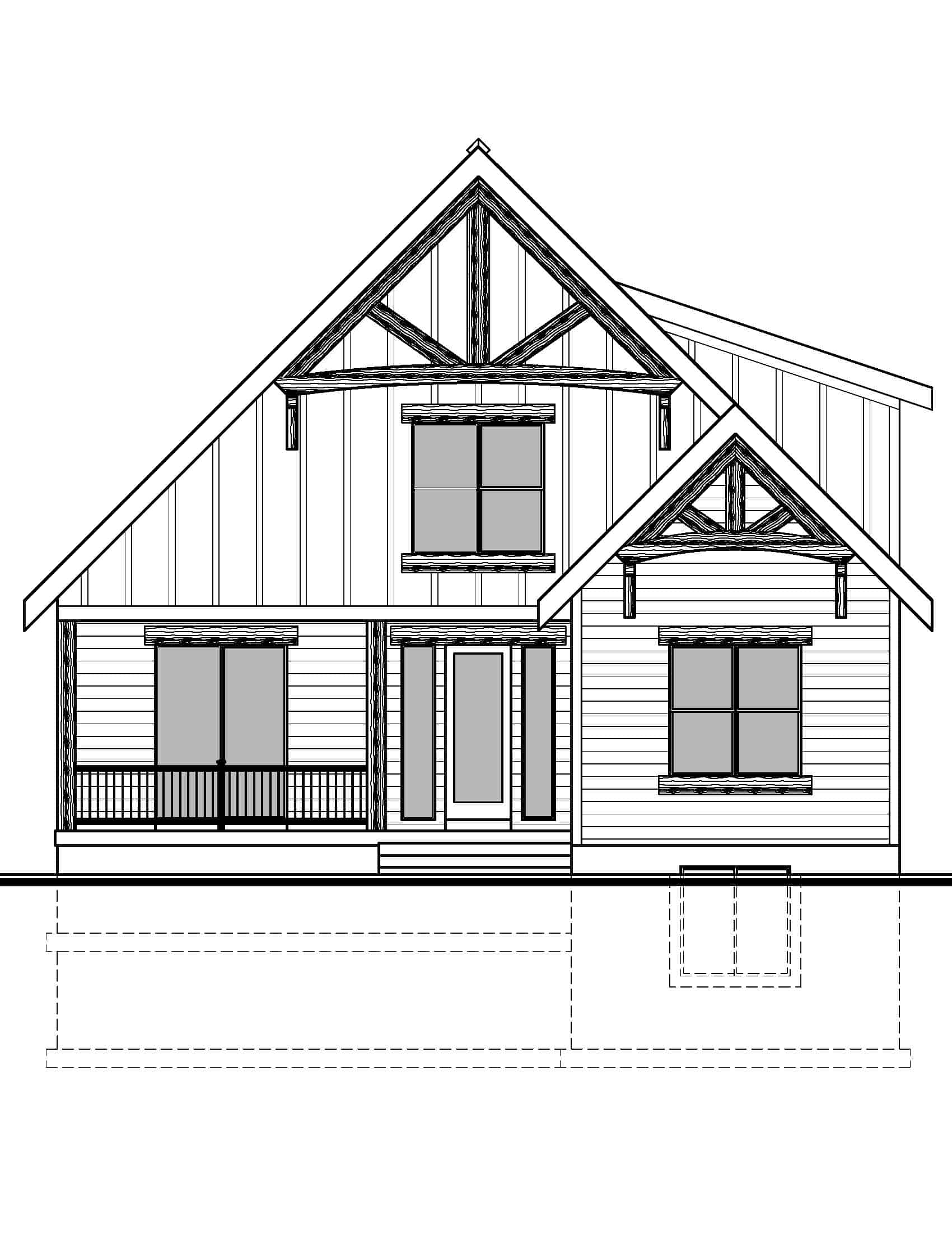 Home Plan Front Elevation of this 5-Bedroom,3688 Sq Ft Plan -208-1033