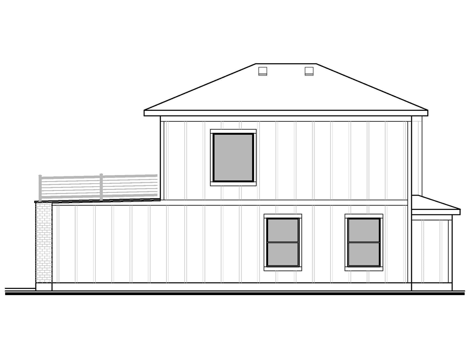 Home Plan Left Elevation of this 0-Bedroom,975 Sq Ft Plan -208-1035