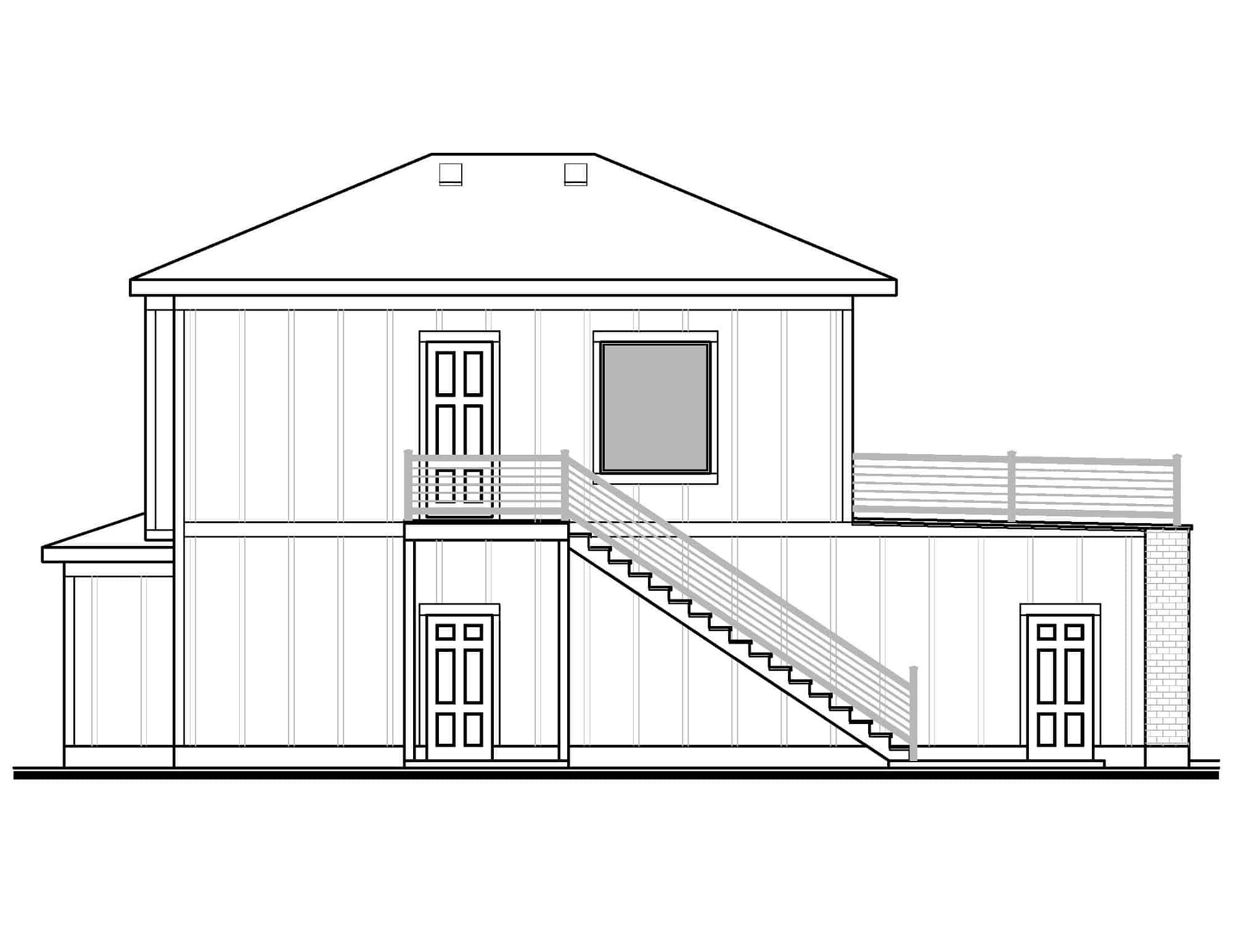 Home Plan Right Elevation of this 0-Bedroom,975 Sq Ft Plan -208-1035