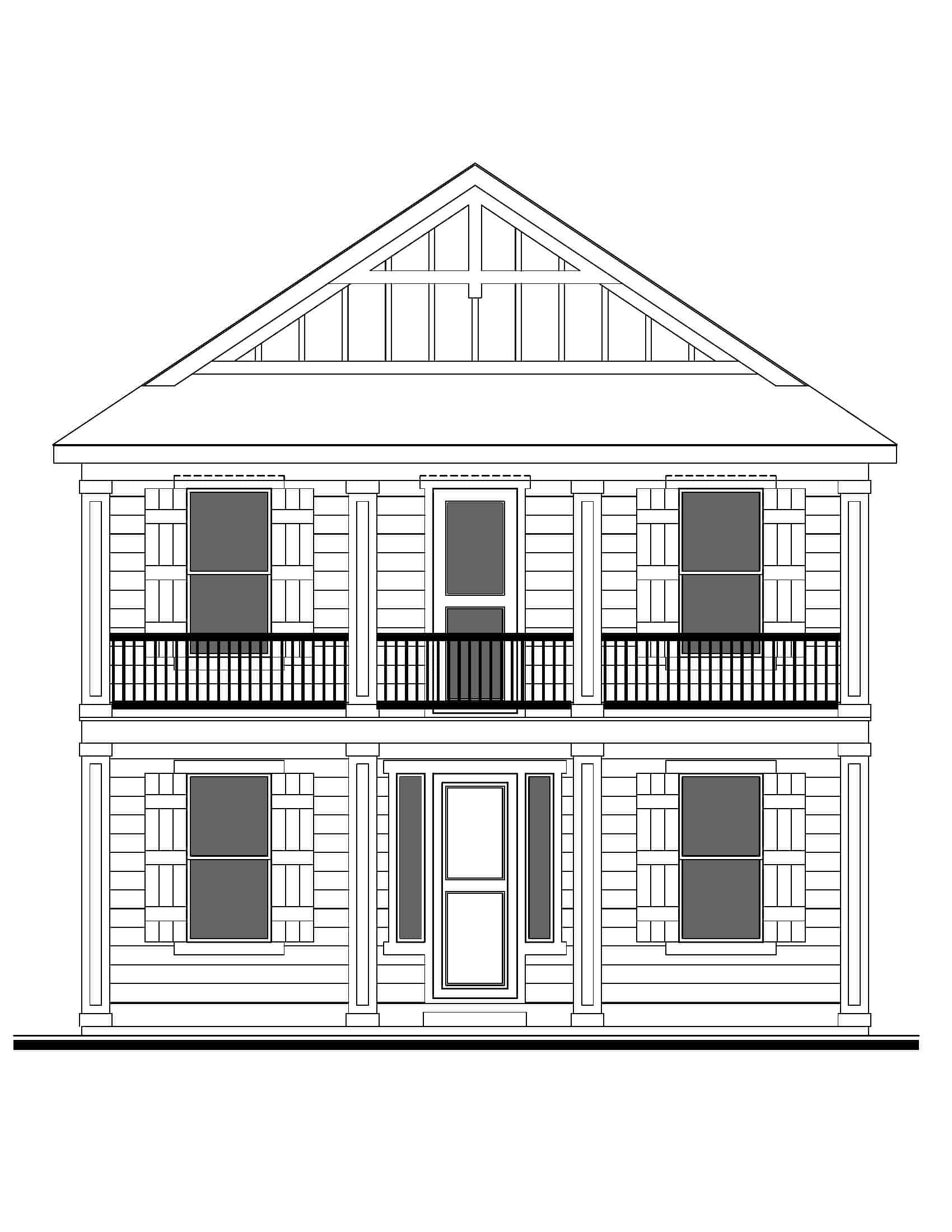Home Plan Front Elevation of this 4-Bedroom,1730 Sq Ft Plan -208-1036