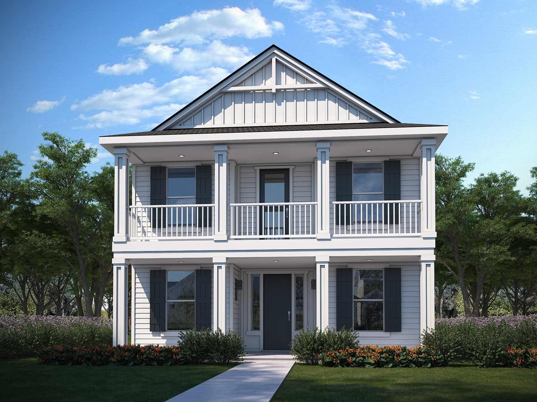Front elevation of Farmhouse home (ThePlanCollection: House Plan #208-1036)