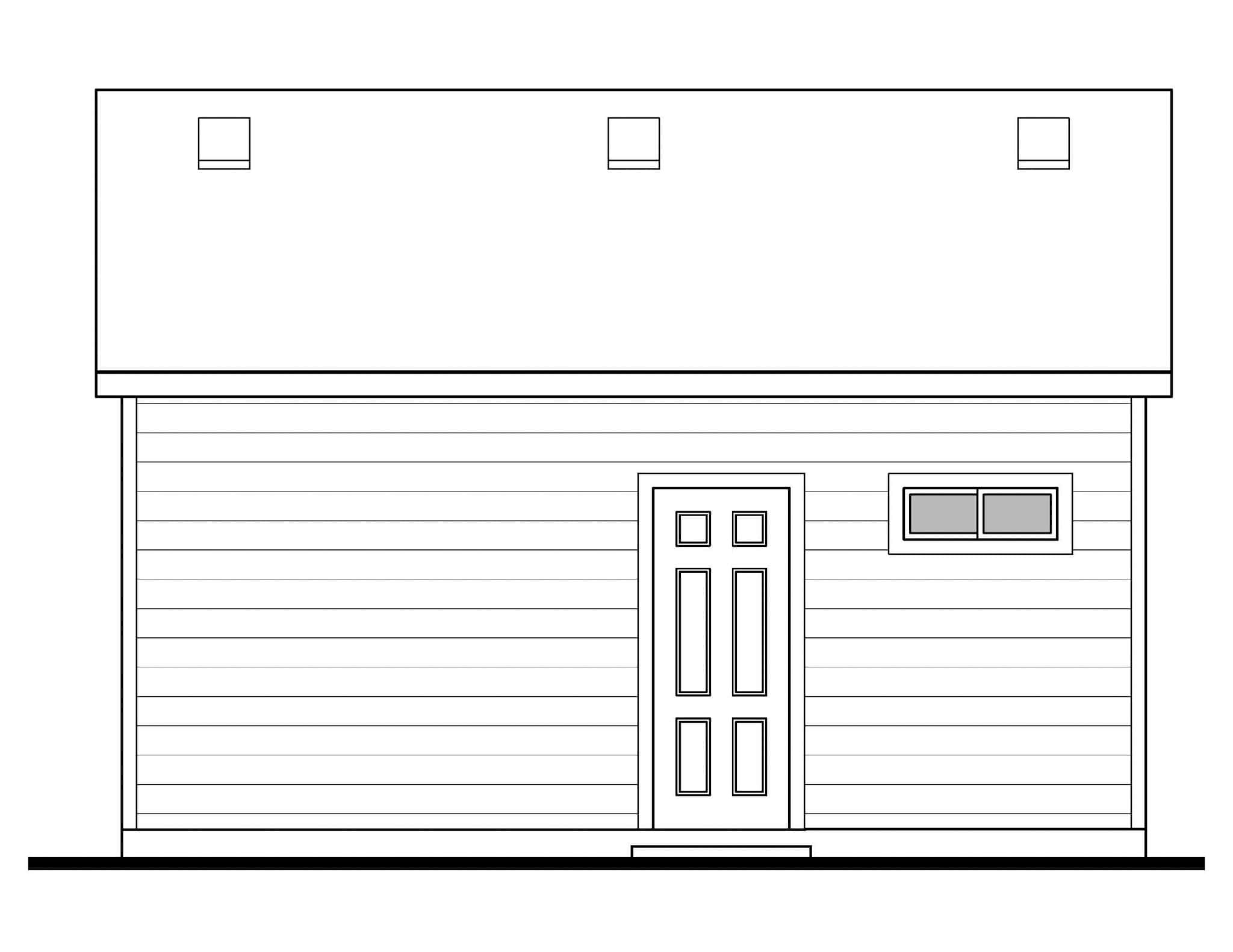 Home Plan Rear Elevation of this 1-Bedroom,400 Sq Ft Plan -208-1037