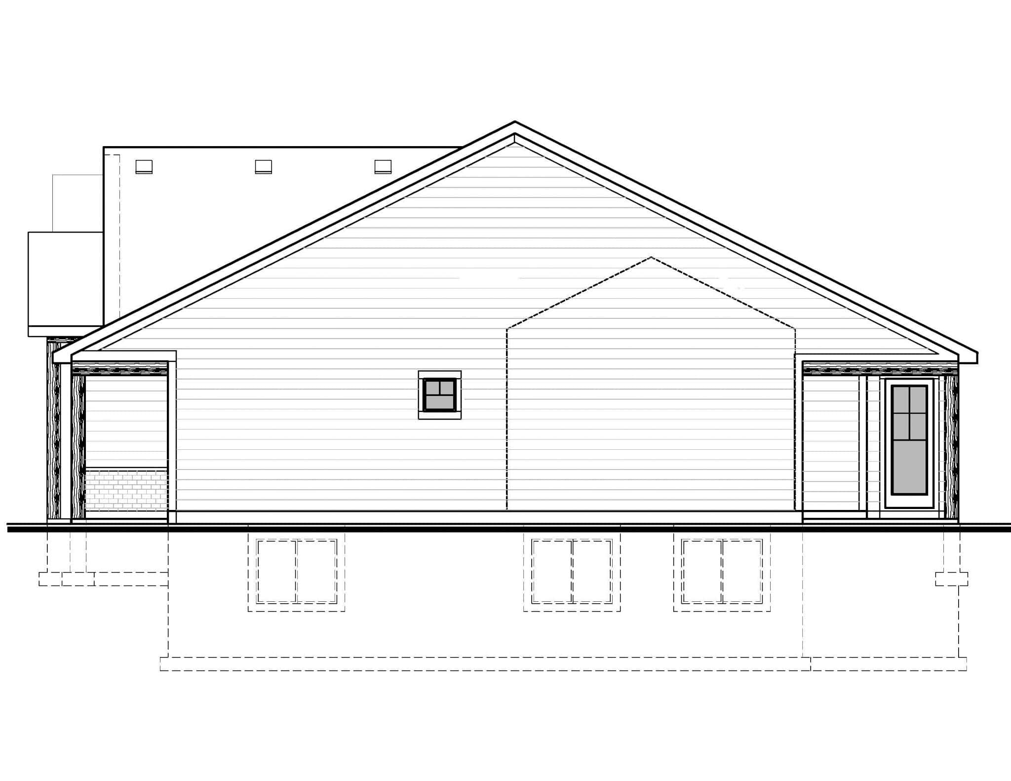 Home Plan Right Elevation of this 2-Bedroom,1726 Sq Ft Plan -208-1038