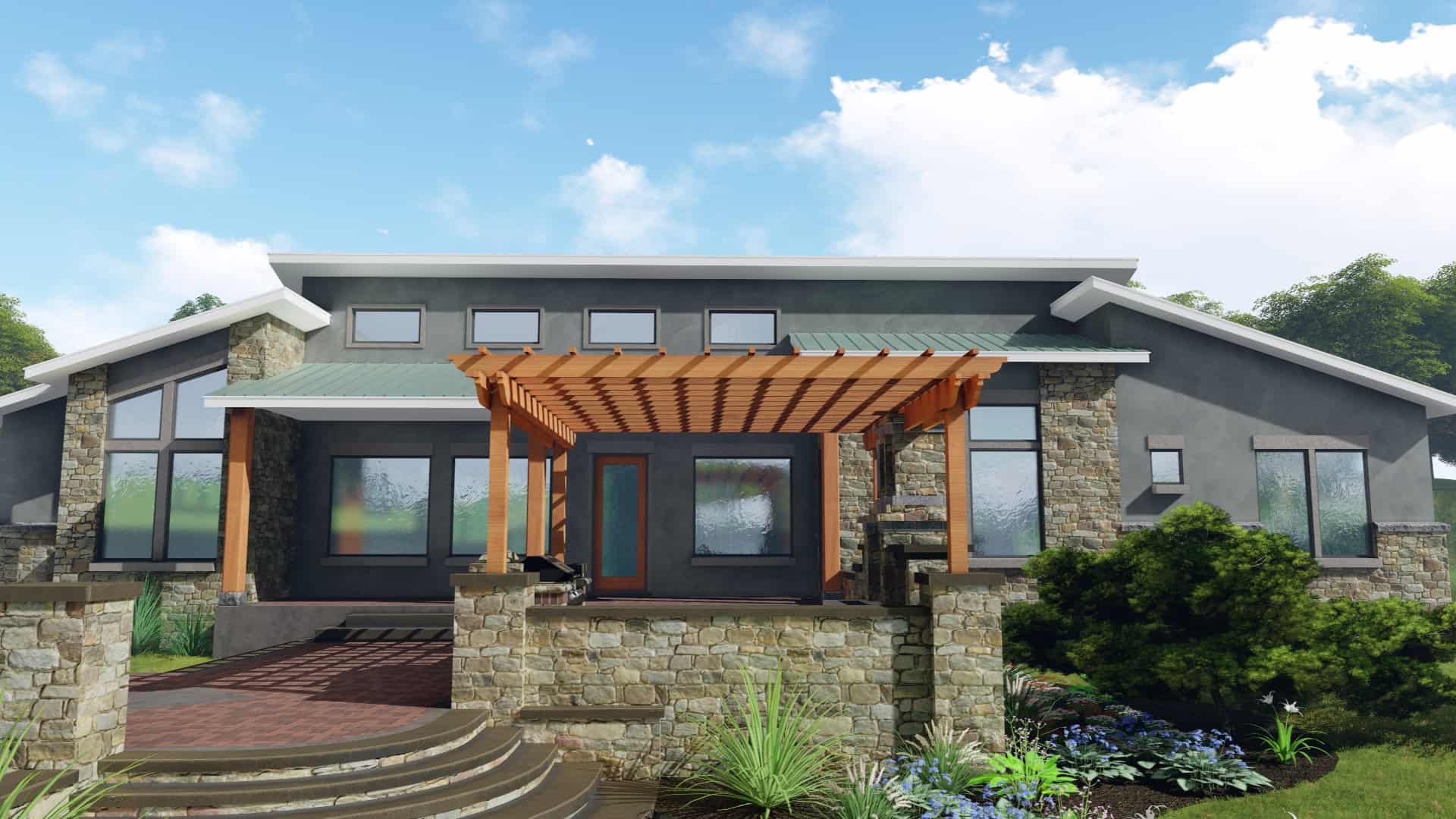 Rear View of this 3-Bedroom, 2129 Sq Ft Plan - 209-1000