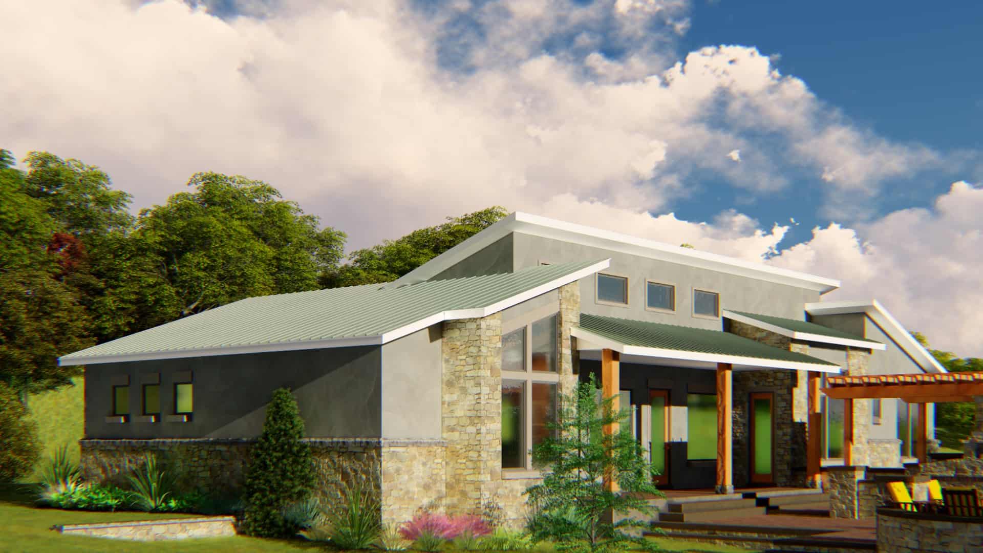 Rear View of this 3-Bedroom, 2129 Sq Ft Plan - 209-1000