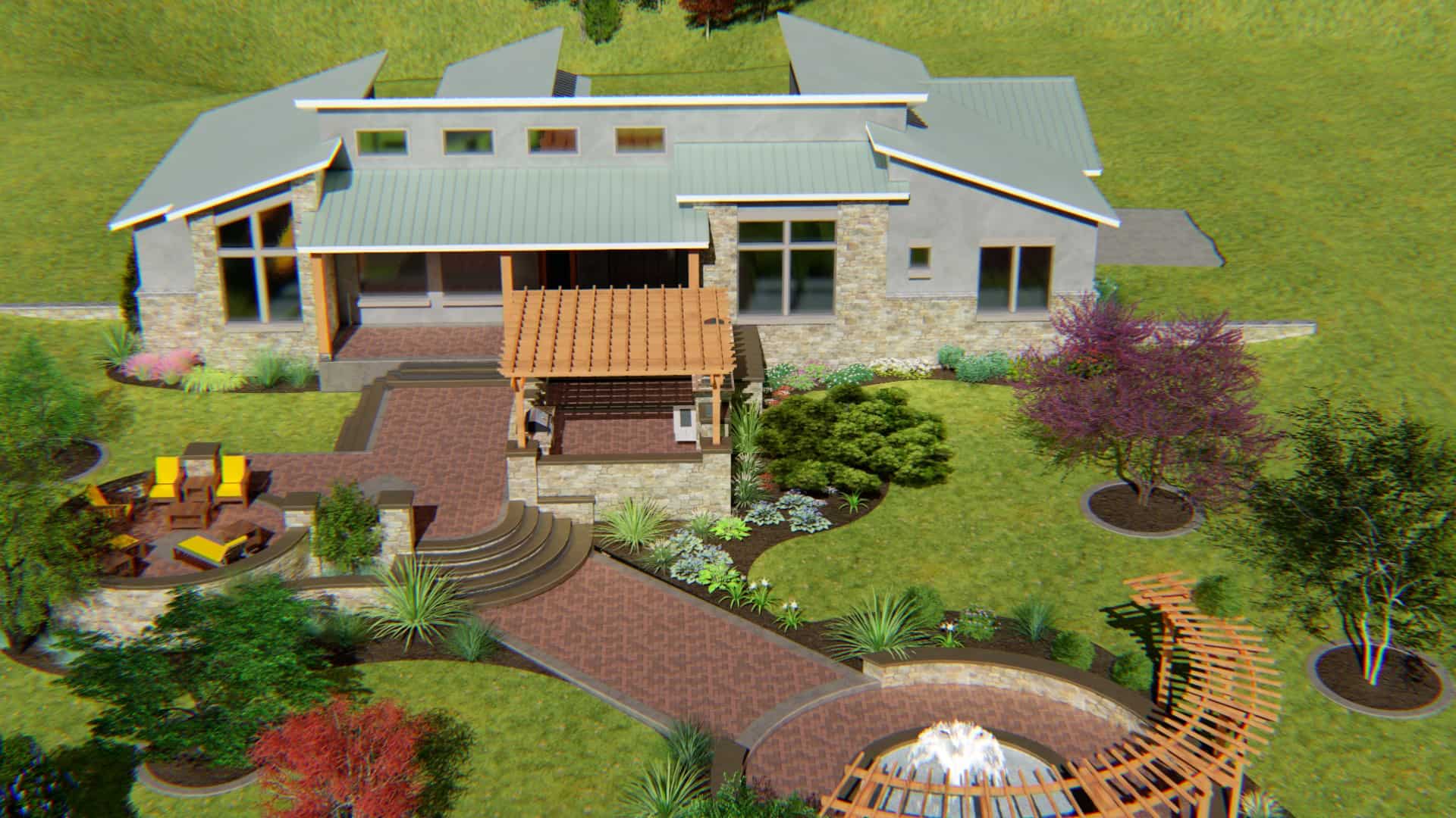 Rear View of this 3-Bedroom, 2129 Sq Ft Plan - 209-1000