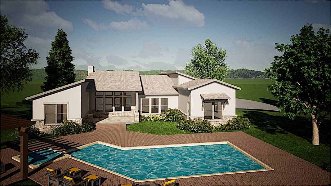 Rear View of this 4-Bedroom, 2713 Sq Ft Plan - 209-1003