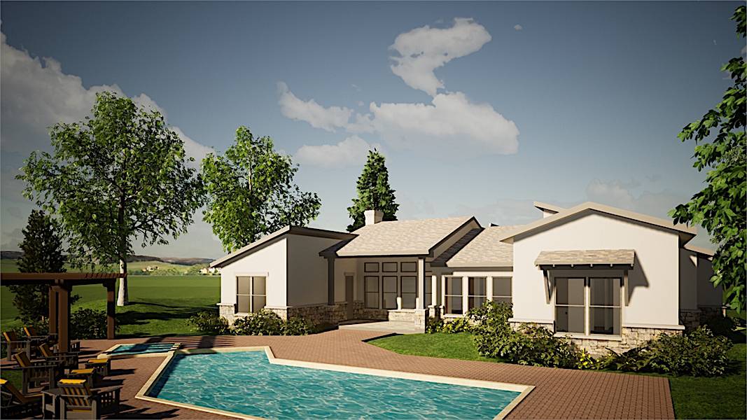 Rear View of this 4-Bedroom, 2713 Sq Ft Plan - 209-1003
