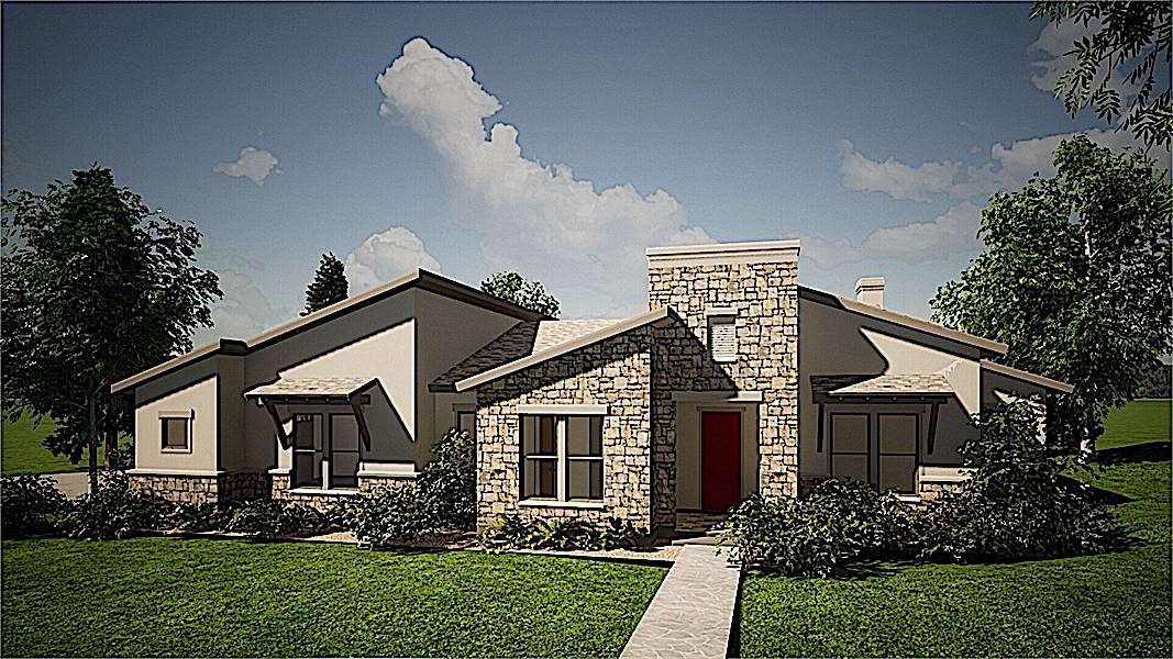 Contemporary style house design (ThePlanCollection: Plan #209-1003)