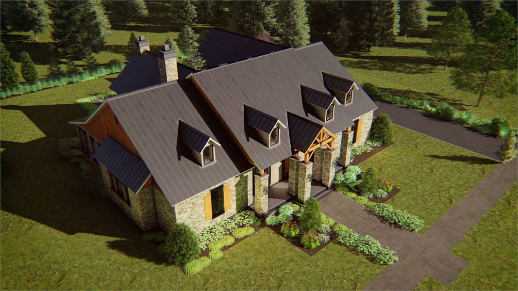 Aerial View of this 3-Bedroom, 2596 Sq Ft Plan - 209-1004